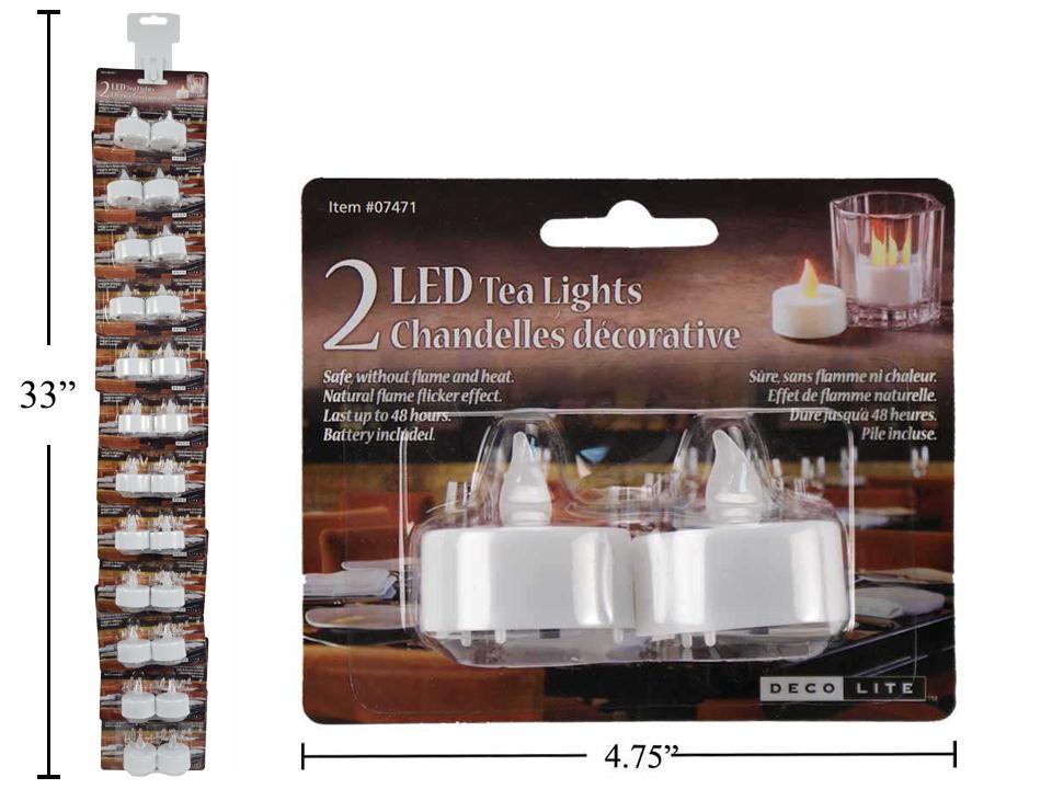 TEALIGHT CANDLE LED 2PC