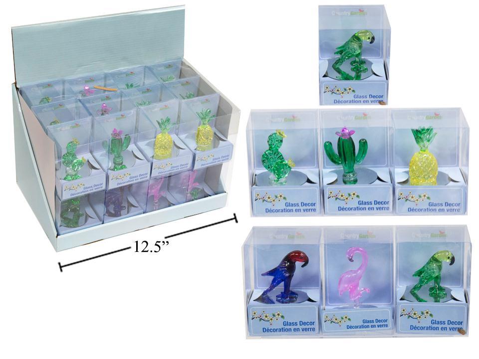 TROPICAL GLASS FIGURE ASST