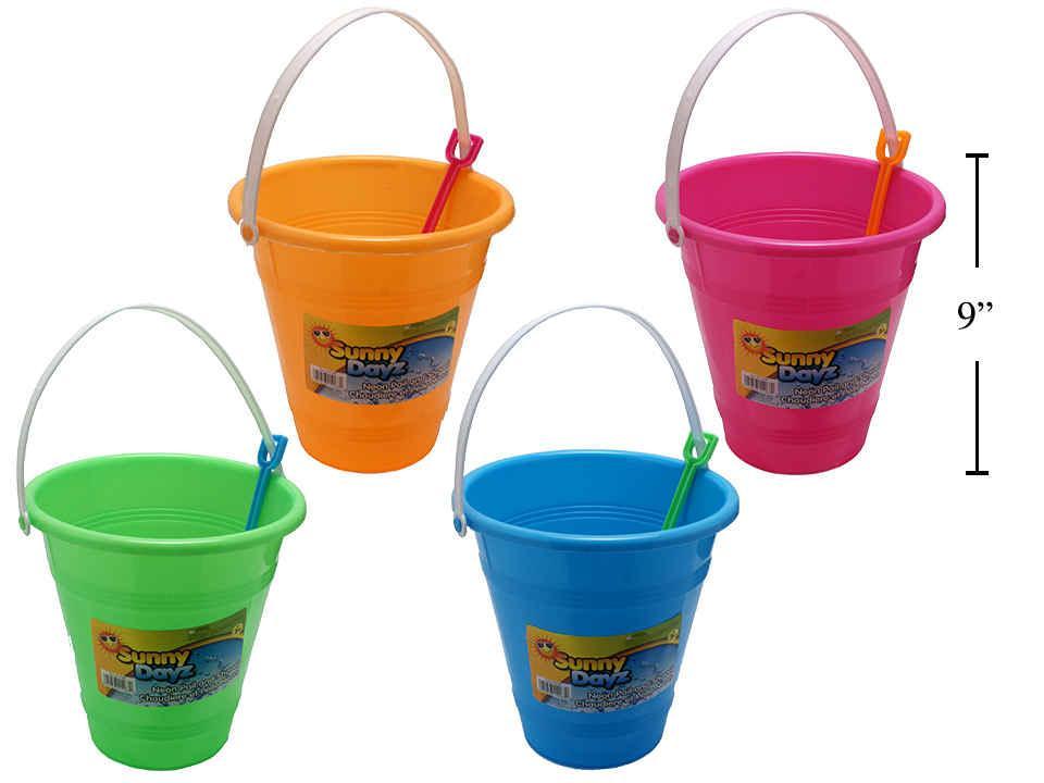 PAIL wSHOVEL NEON 9in