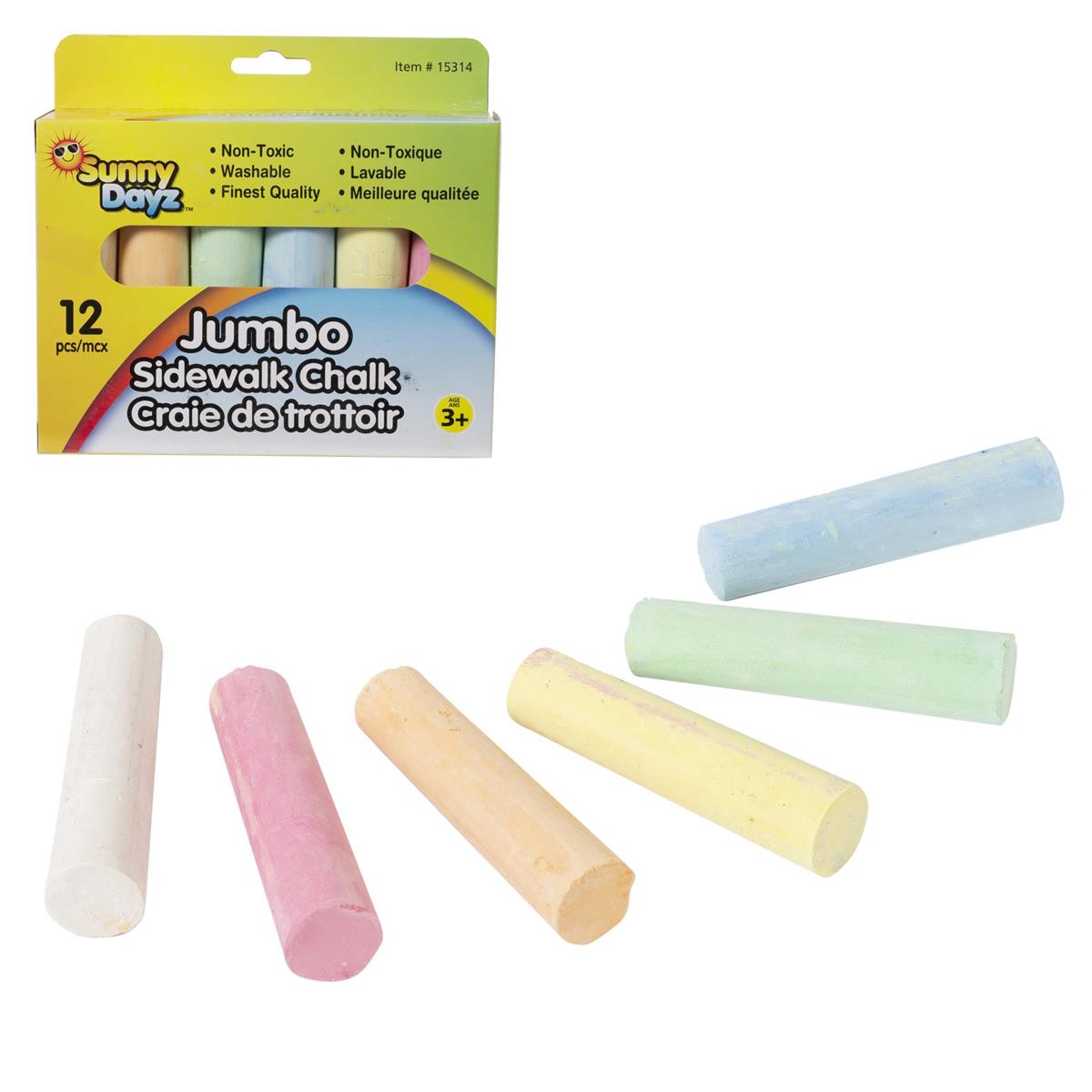 SIDEWALK CHALK JUMBO 12PK