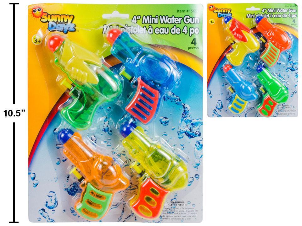 MINI WATER GUN 4IN 4PK
