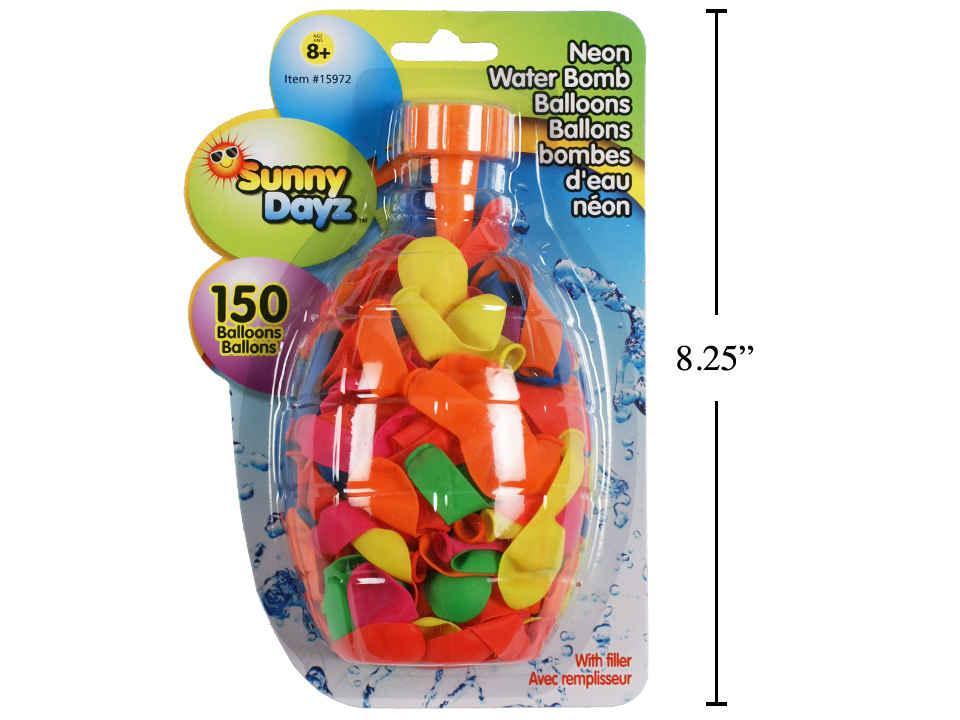 WATER BOMB BALLOONS NEON 150pk