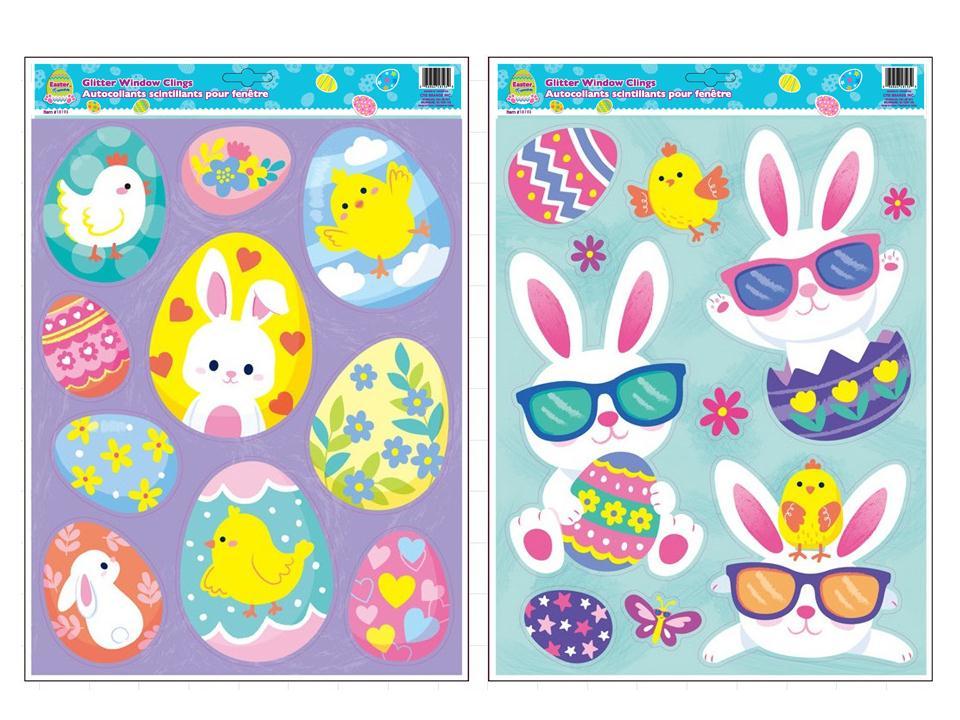 EASTER GLITTER WINDOW CLING