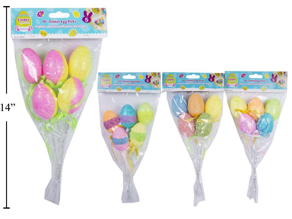 EGG PICKS GLITTER 10in
