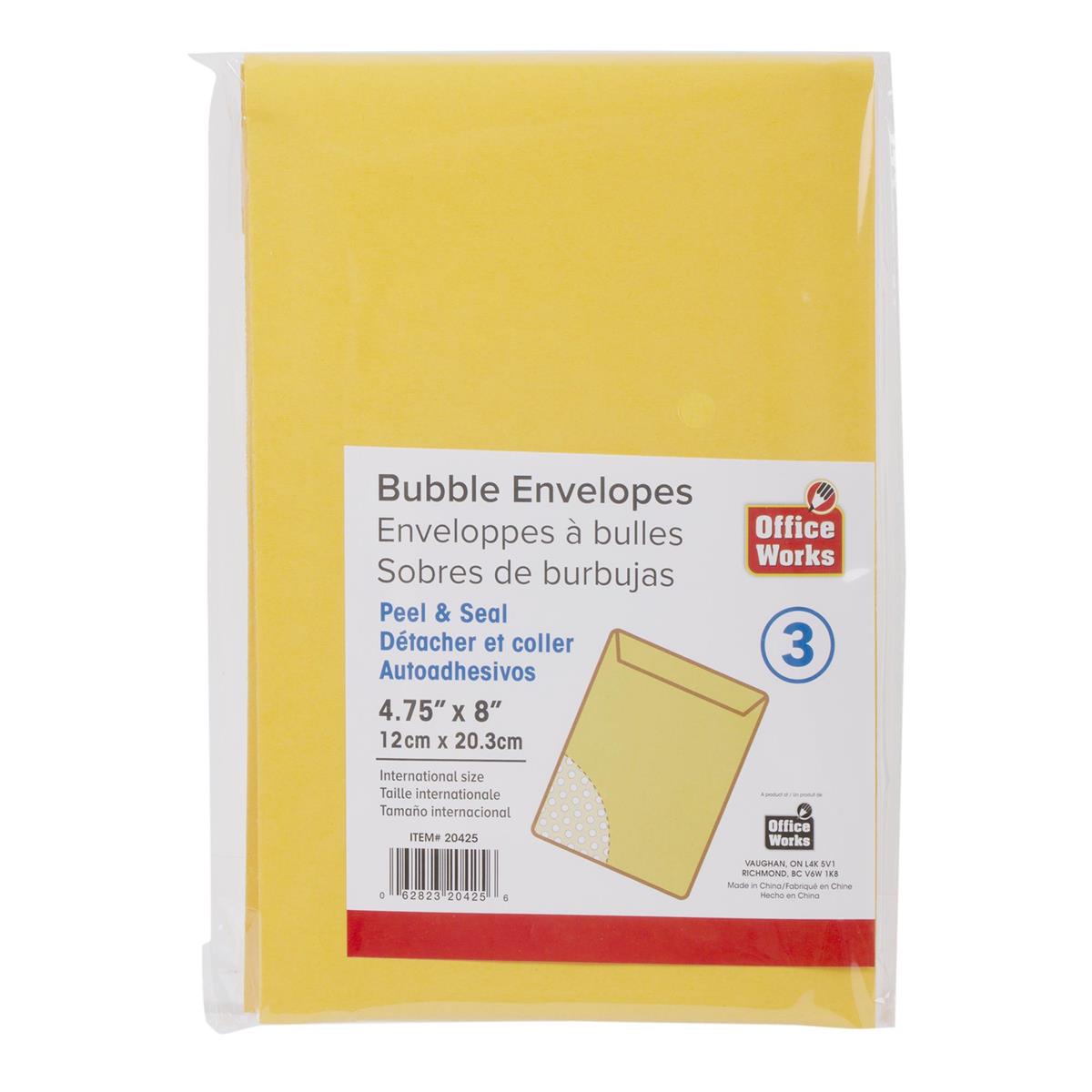 ENVELOPE BUBBLE 4.75x8in 3pk