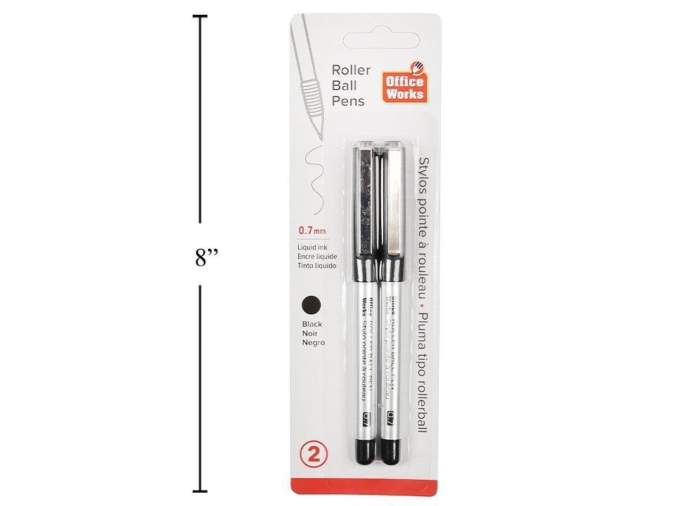 ROLLER BALL PEN BLK 2PK
