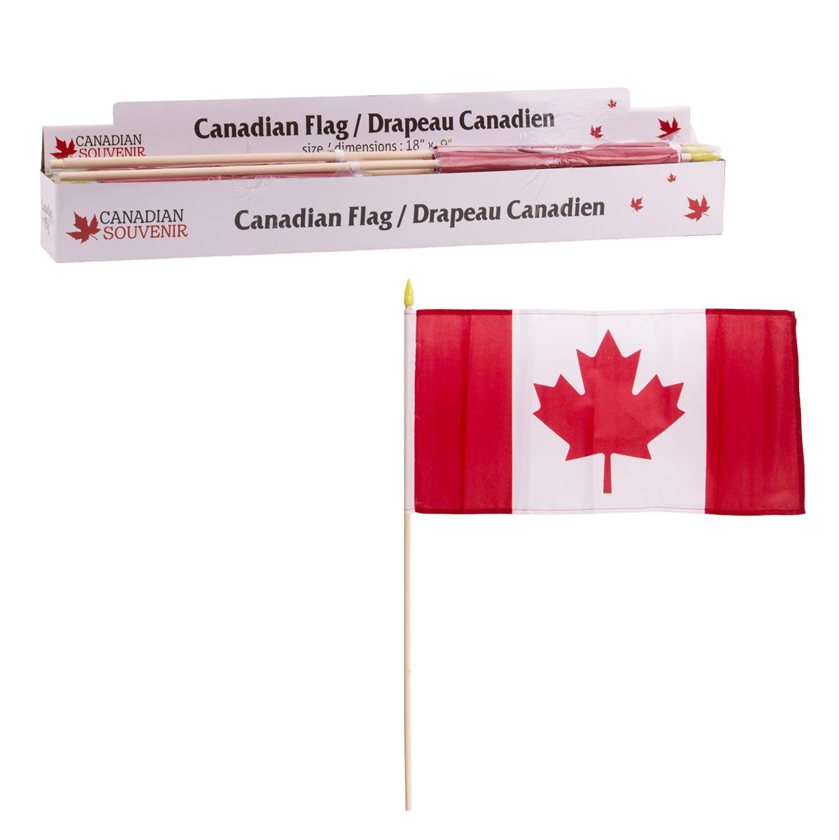 CANADA FLAG wSTICK 18x12in
