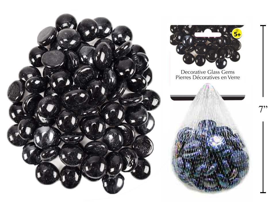 GLASS STONES MET BLK