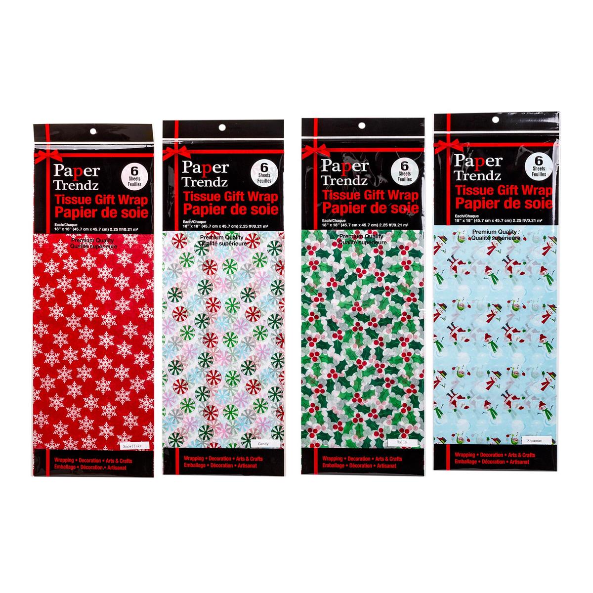 XMAS PRINT TISSUE PAPER 8PK