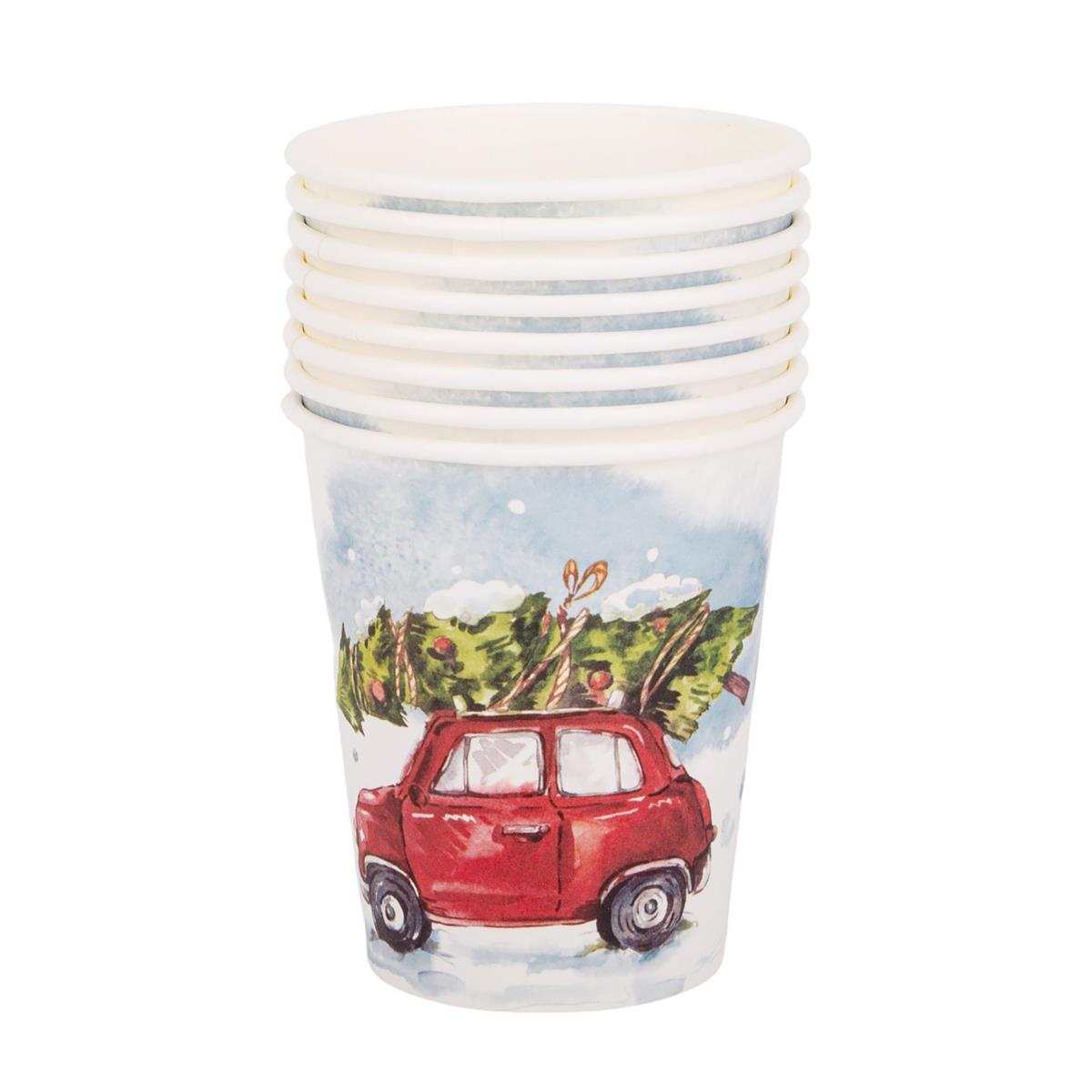 XMAS CUPS TRUCK wTREE 9oz