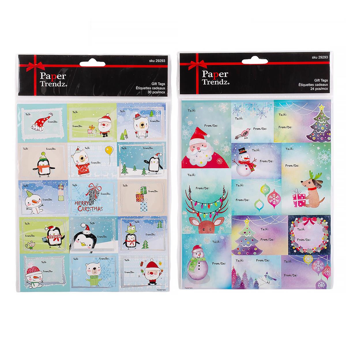 XMAS GIFT TAG STICKERS wFOIL