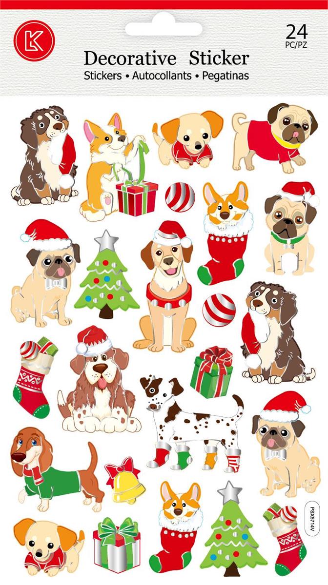 XMAS DOG STICKERS