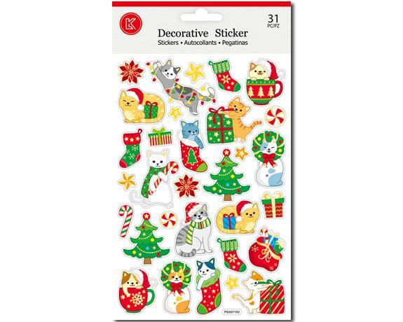 XMAS CAT STICKERS