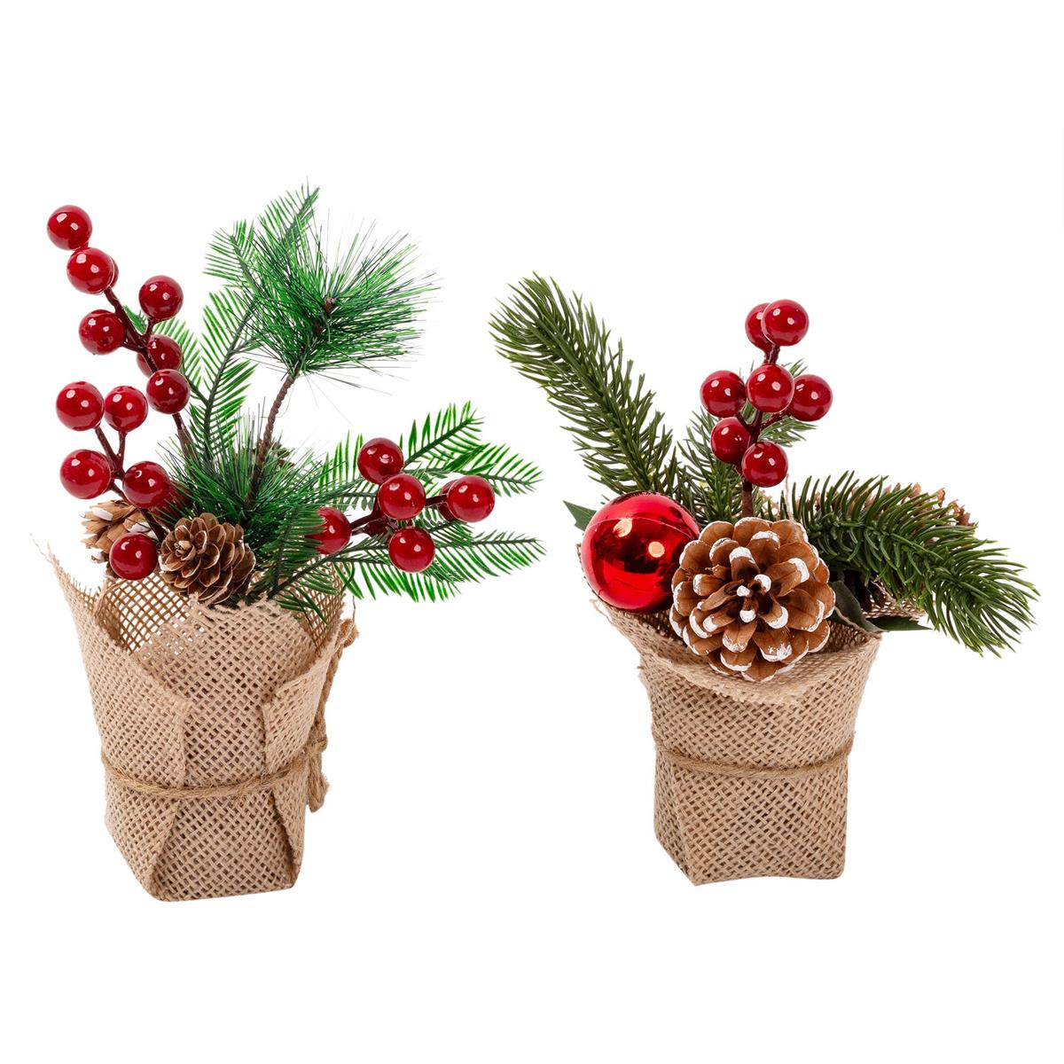 XMAS PINE DECO wBURLAP