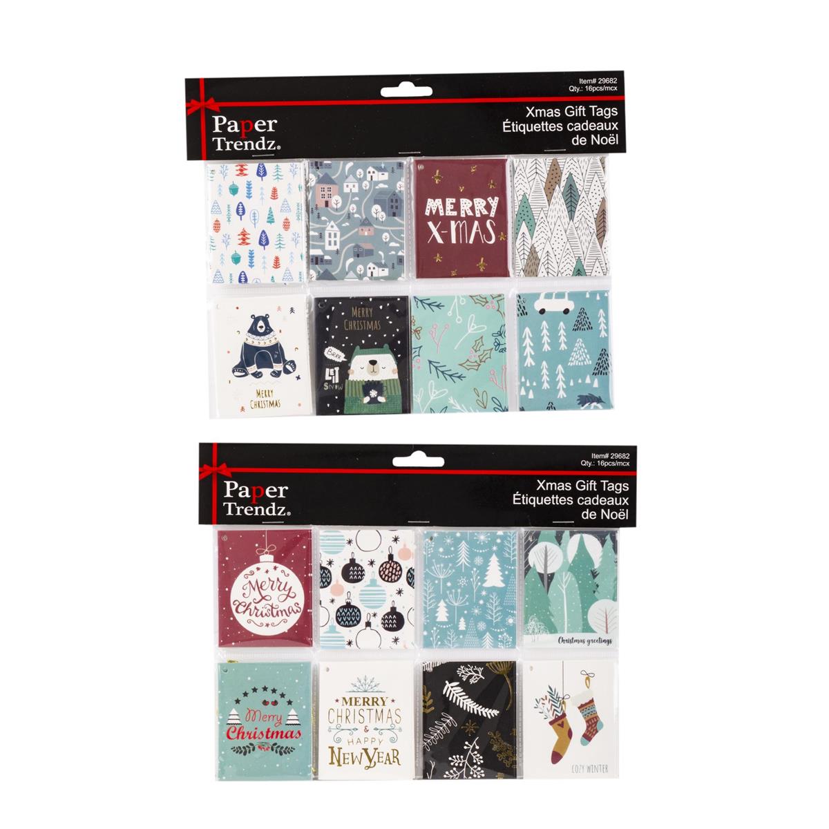 XMAS GIFT TAGS FOLDED 16pk