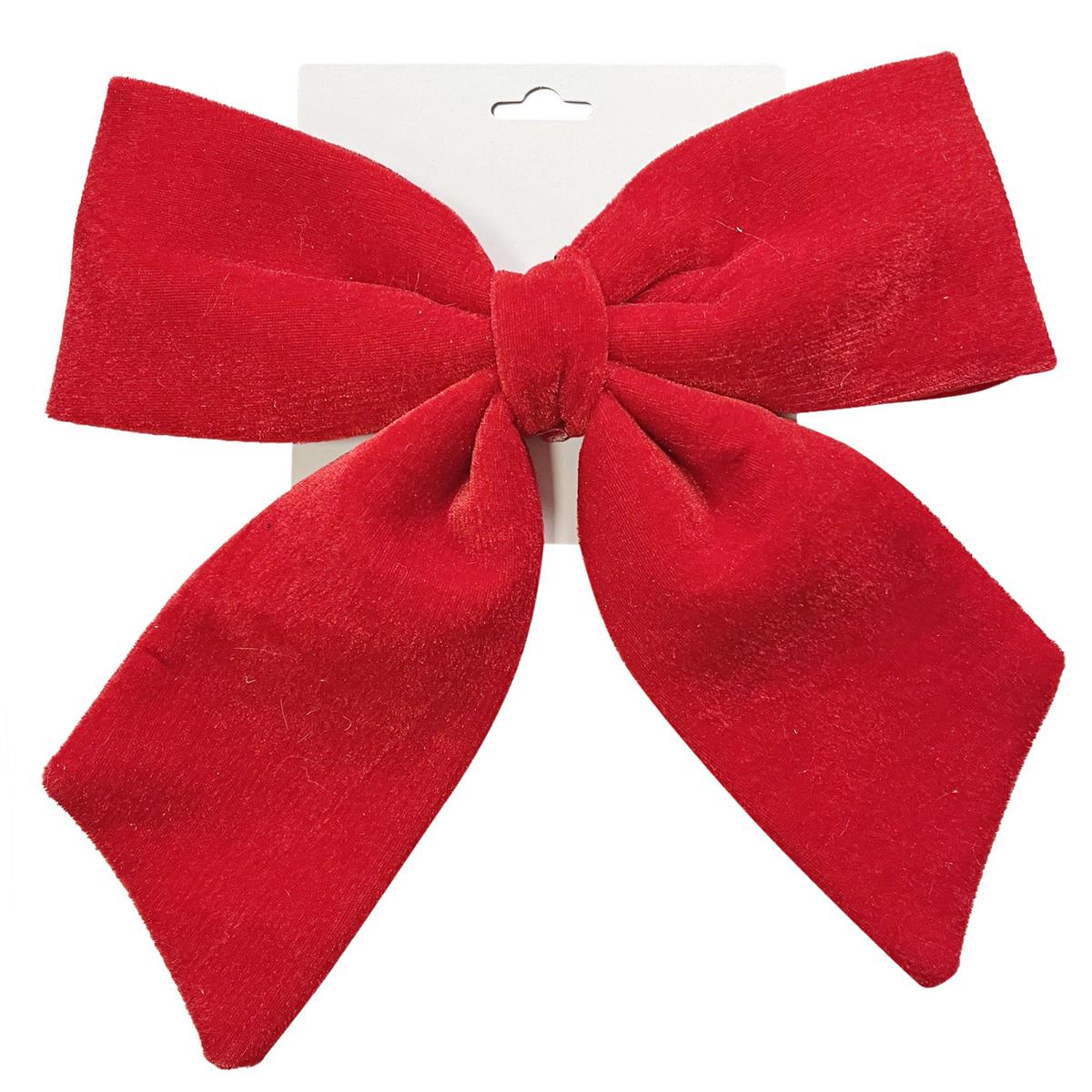 VELVET SPONGE BOW RED 11in
