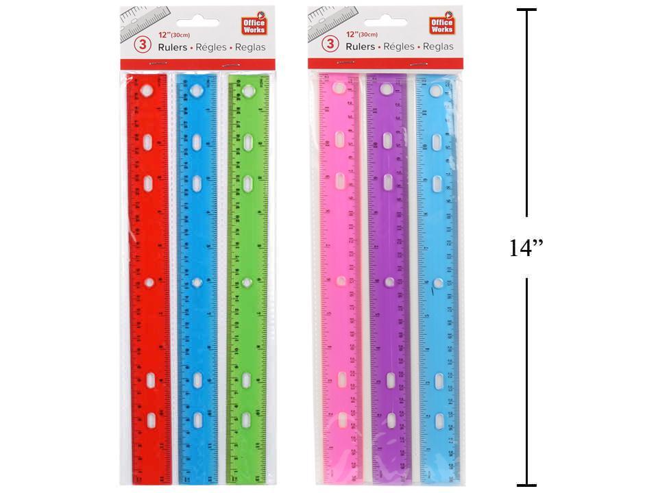 PLASTIC RULER wBINDER HOLES
