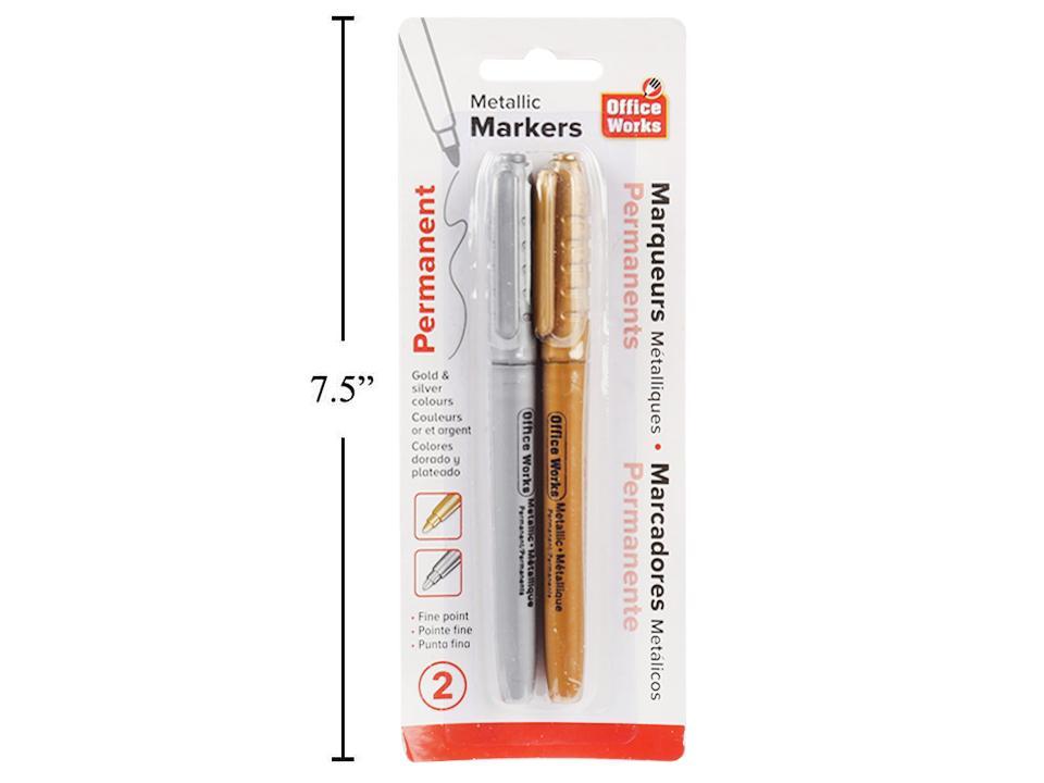 METALLIC MARKERS 2PK