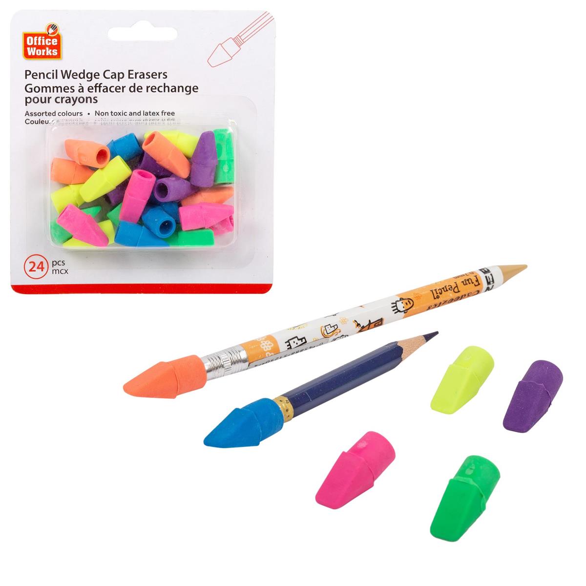 PENCIL TOP ERASER 24pk