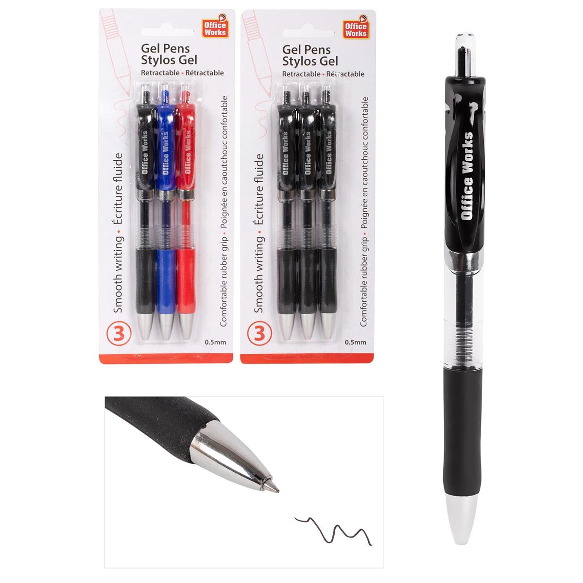 RETRACTABLE GEL PEN 3pk