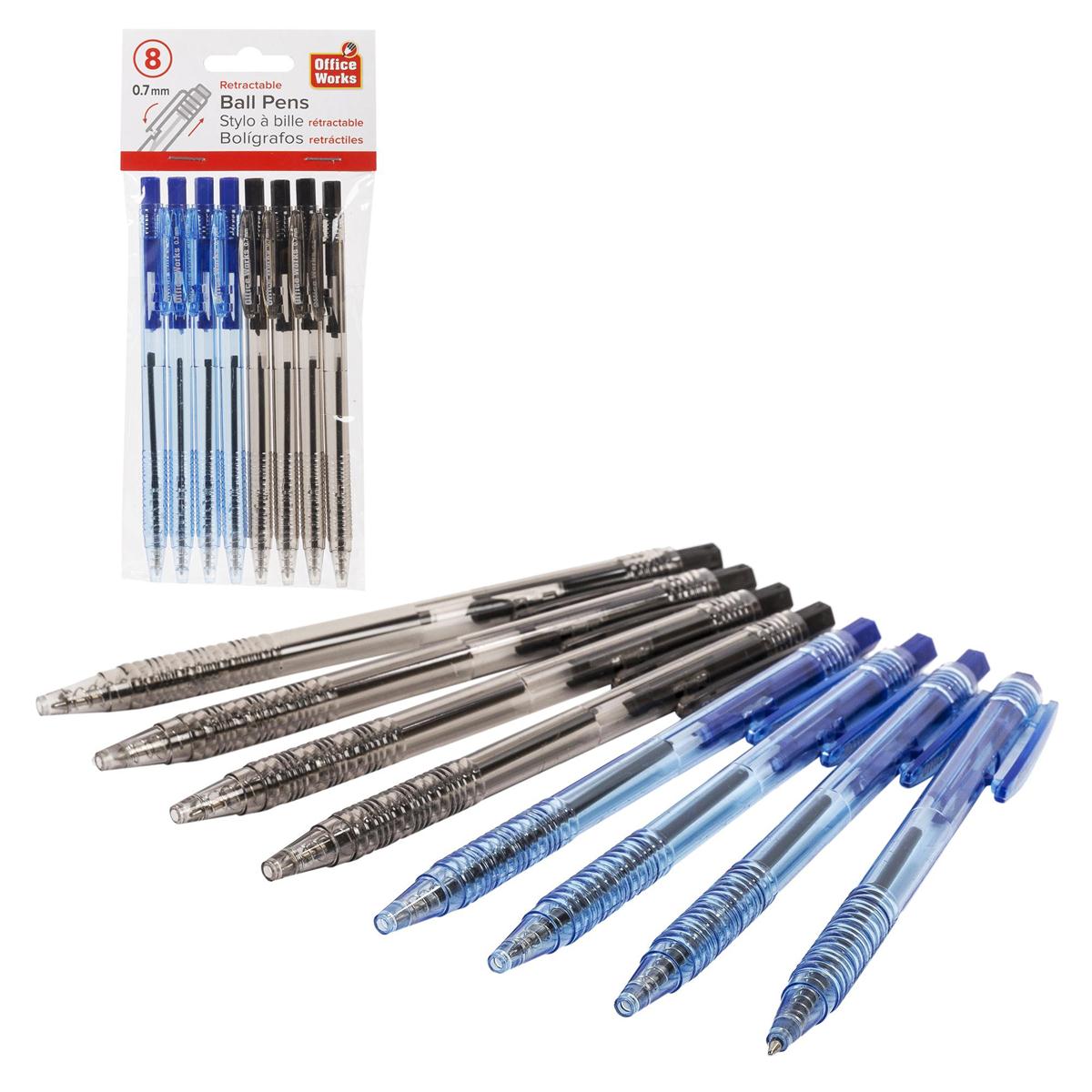 RETRACTABLE BALL PEN 8PK