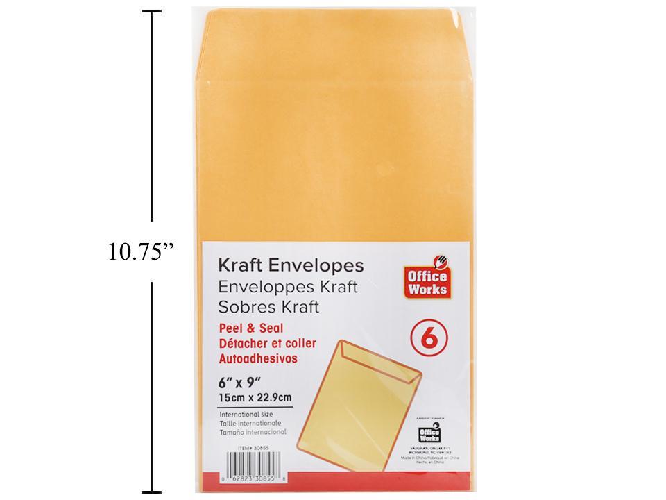 KRAFT ENVELOPE 6X9IN