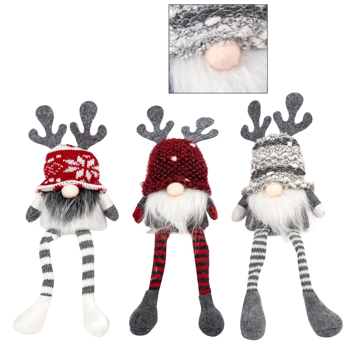 XMAS GNOME SIT wANTLERS 11in