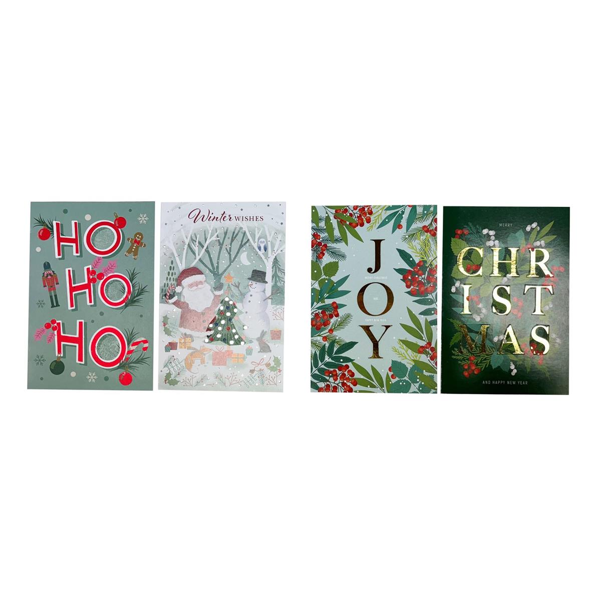 BOXED XMAS CARDS wFOIL 14pk