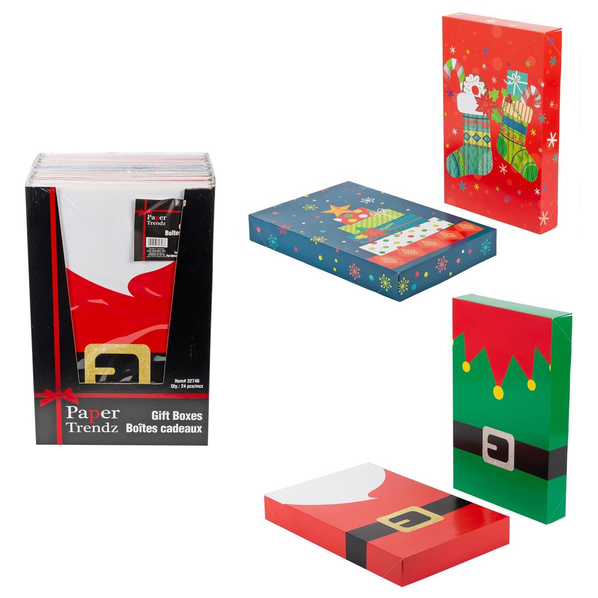 XMAS FOLDABLE GIFT BOX 2pk