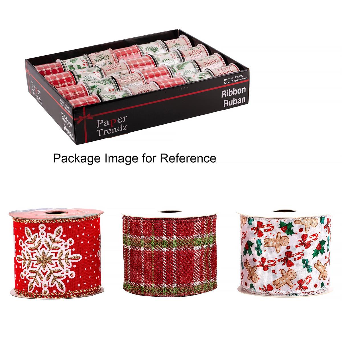 XMAS WIRED RIBBON CLASSIC 3yd