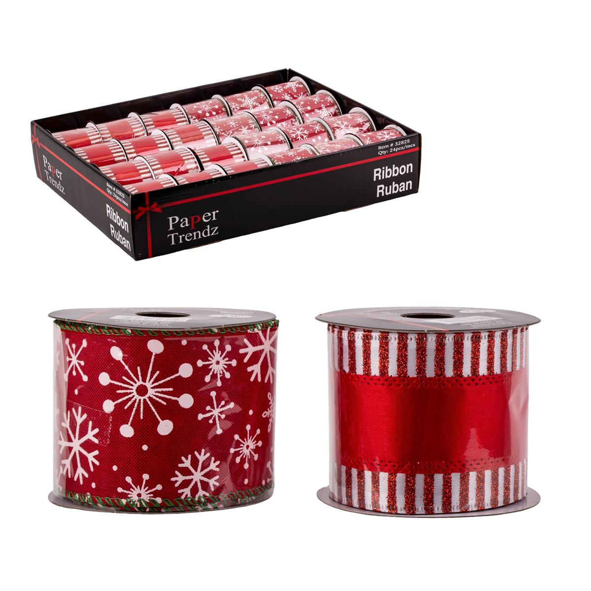 XMAS WIRED RIBBON WHIMSY 3yd
