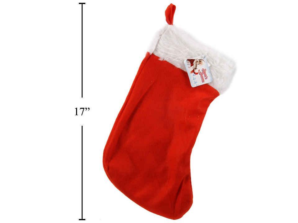 RED STOCKING wPLUSH TRIM