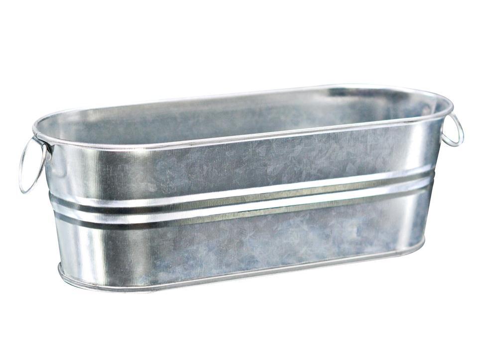 TUB PLANTER GALVANIZED wHNDLS
