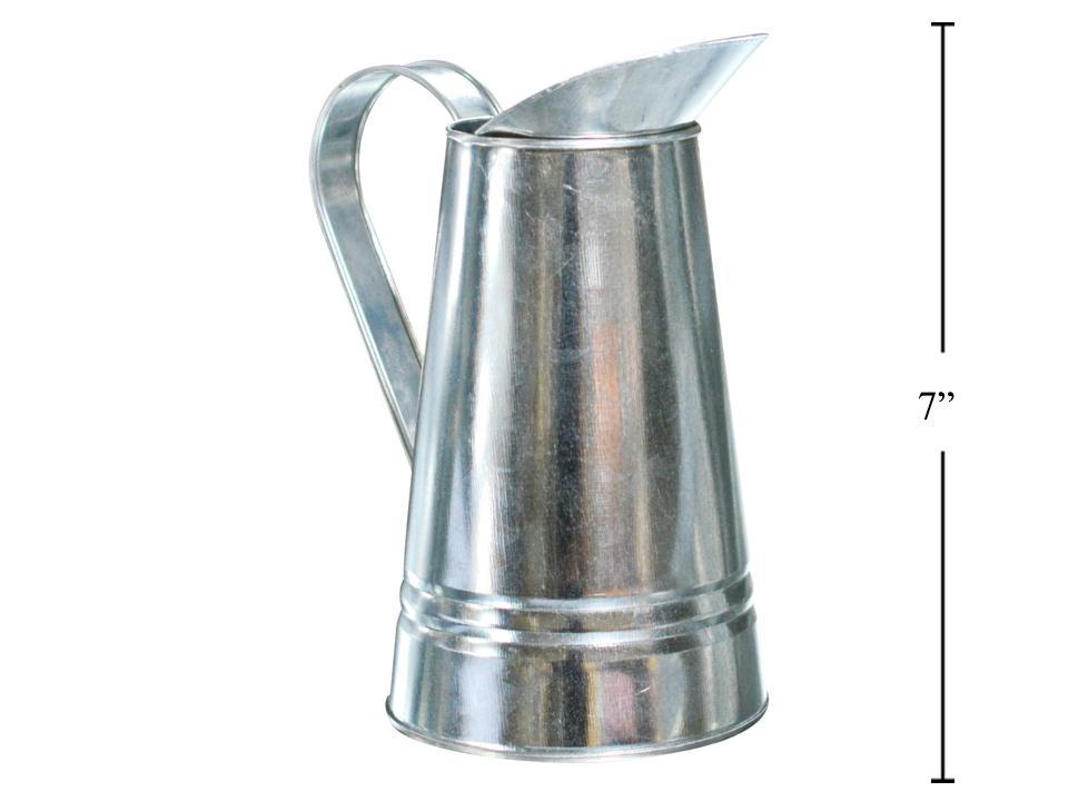 PITCHER GALVANIZED METAL 7IN