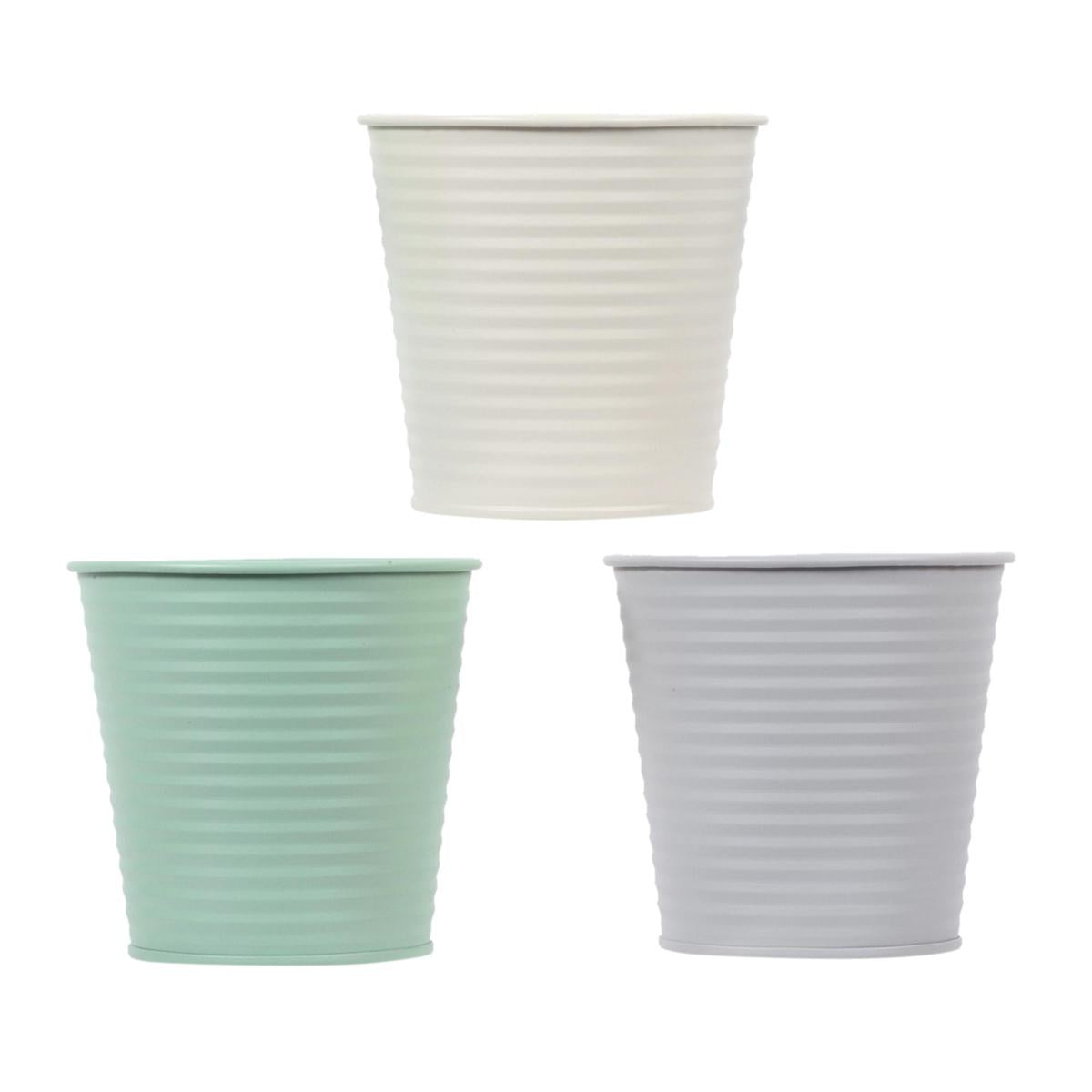 PLANTER RIBBED METAL