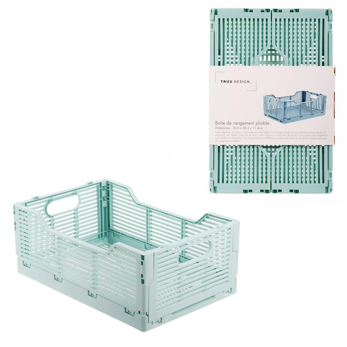 FOLDING CRATE 12X8 SEAFOAM