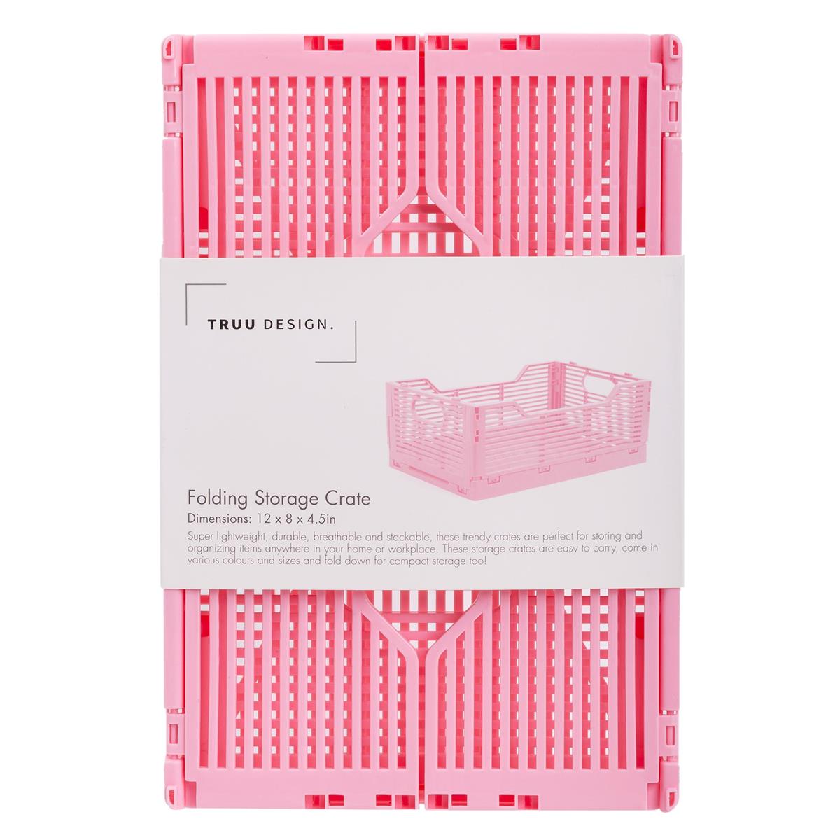 FOLDING CRATE 12X8 BUBBLEGUM