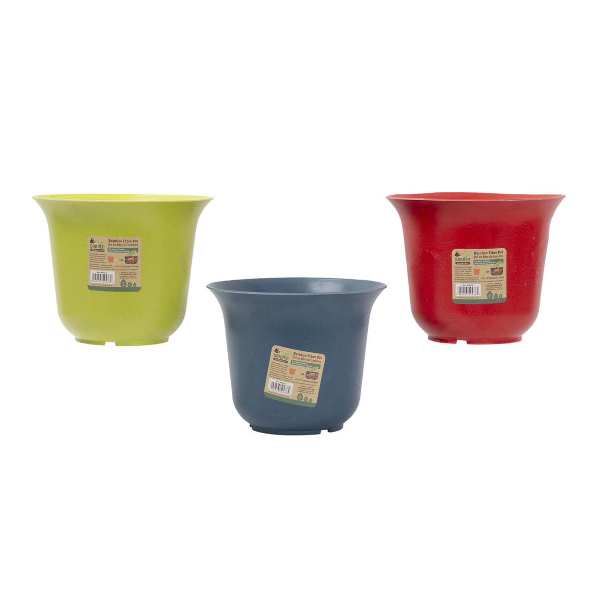 ROUND POT BAMBOO 8.5x7in