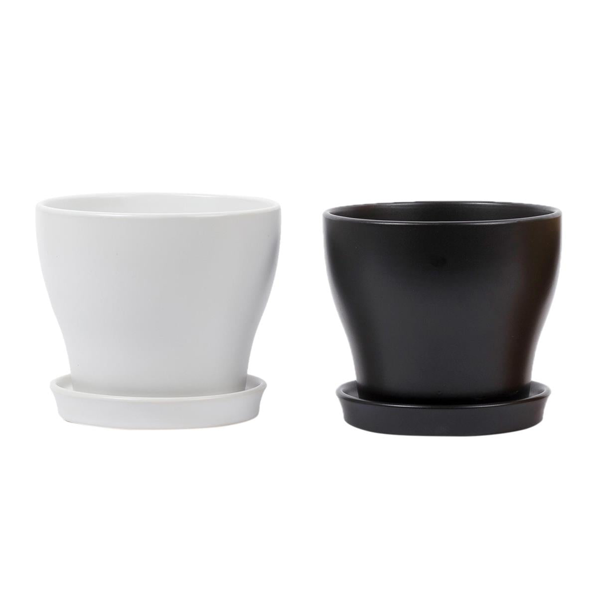 PLANTER CERAMIC wSAUCER 4.7in