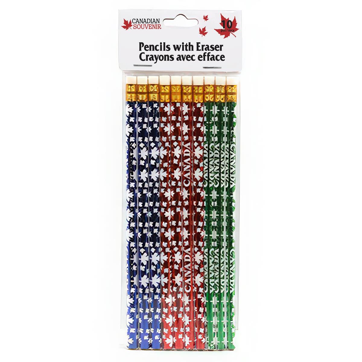 CANADA PENCILS wERASERS 10PK