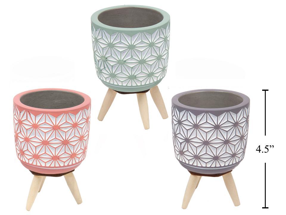 PLANTER GEO CONCRETE wLEGS