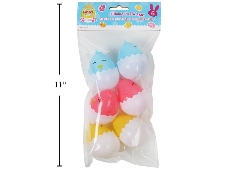 EASTER CHICK EGGS PLASTIC 6PK