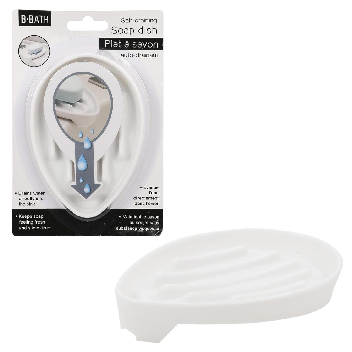 SELF DRAINING SOAP DISH