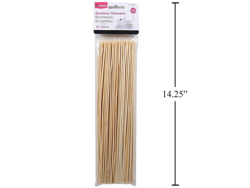 BAMBOO SKEWERS 100PC 12IN
