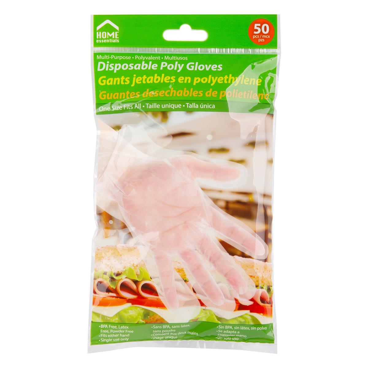 POLY DISPOSABLE GLOVES 50pk