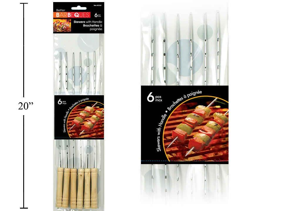 BBQ SKEWERS wWOOD HANDLE