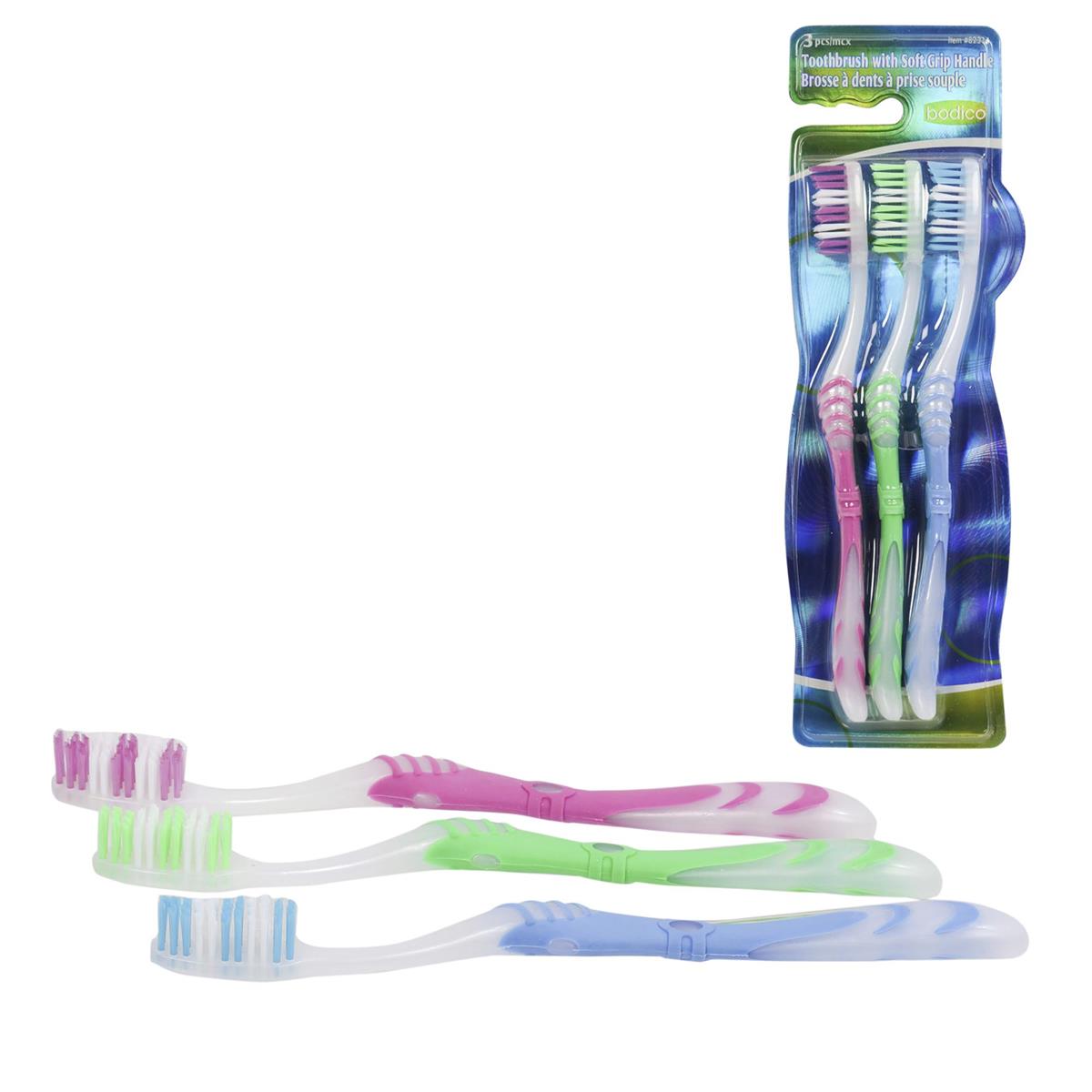 TOOTHBRUSH wSOFT GRIP 3pk