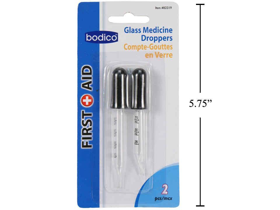 MEDICINE DROPPER GLASS 2PK