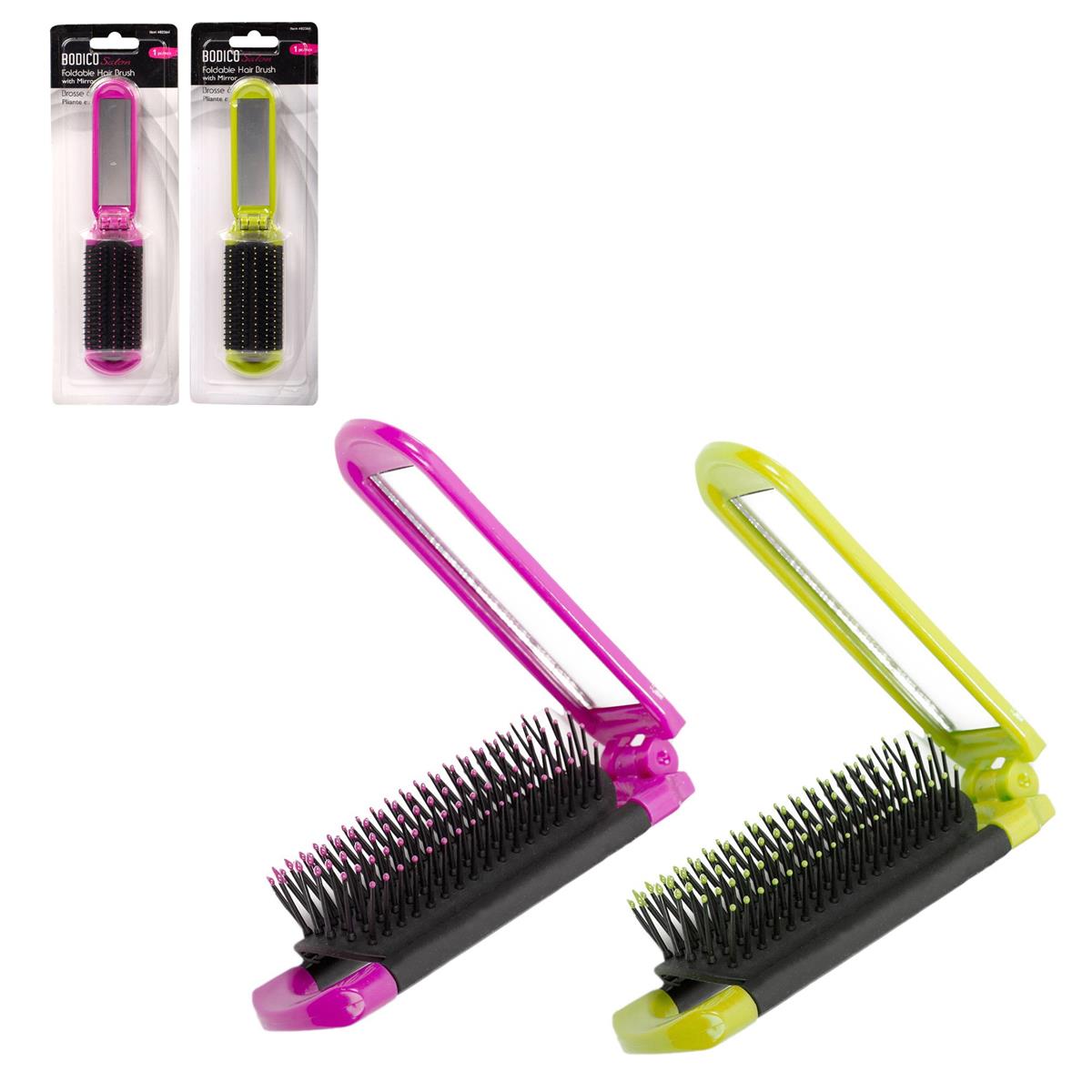 FOLDABLE HAIR BRUSH wMIRROR