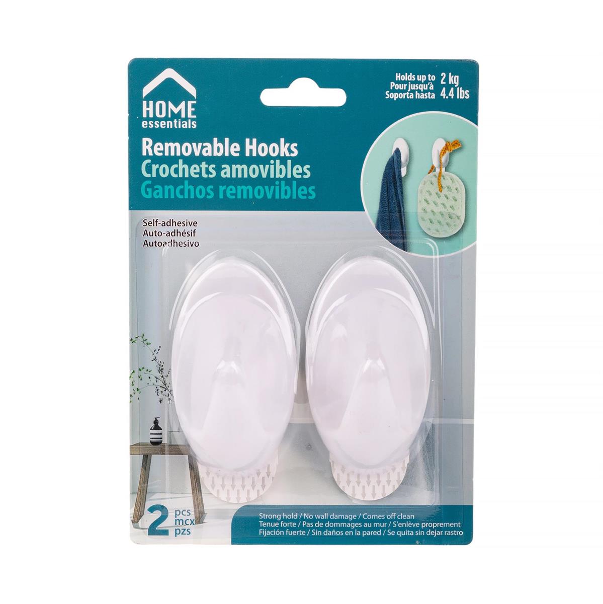SELF ADH REMOVABLE HOOKS 2pk